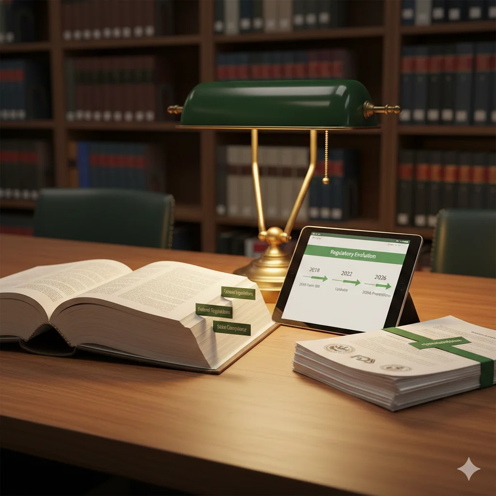 Professional regulatory documentation representing comprehensive hemp industry compliance information