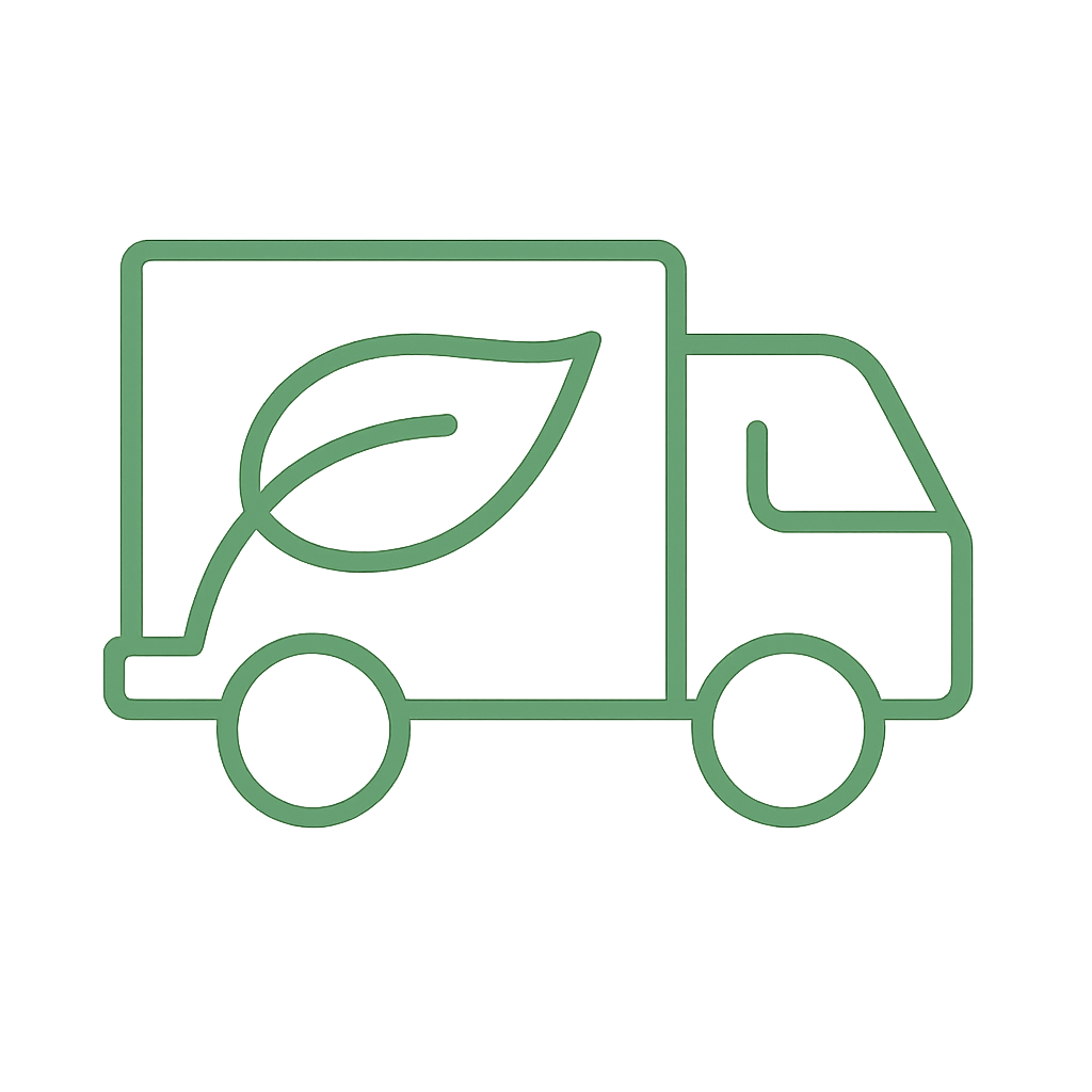 Eco-friendly shipping truck icon